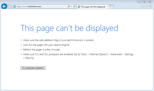 How to Fix “Page Cannot Be Displayed” Error in Internet Explorer