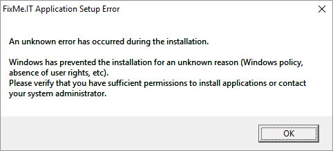 Identify compatibility issues and eliminate unknown FixMe.IT setup errors