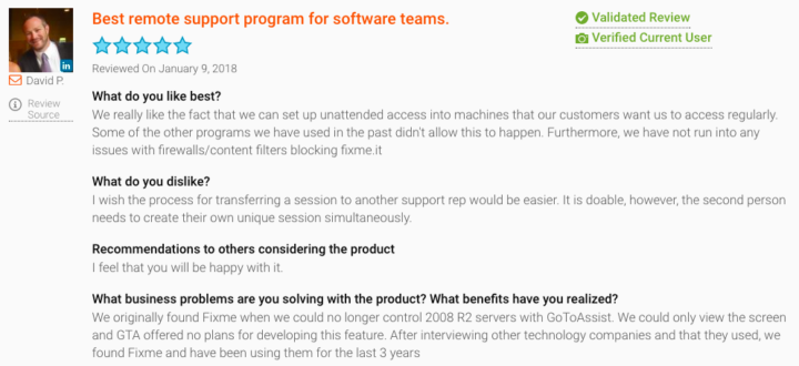 GoToAssist Alternative: Review of FixMe.IT on G2Crowd