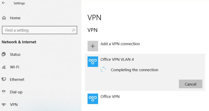 VPN gets stuck on connecting in Windows 10 - solution