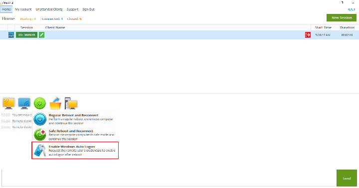 Enable auto logon on a remote computer with FixMe.IT