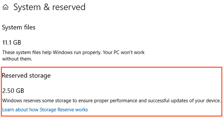 Disable Reserved Storage on Windows 10 1903