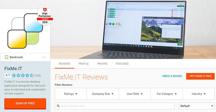 FixMe.IT named High Performer in G2's Summer 2019 report