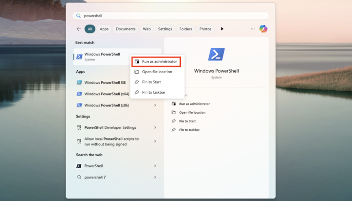 How to Run PowerShell as Administrator (Windows 10 & 11)